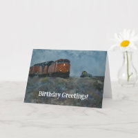 Train Locomotive Fundy Pun Carte Anniversaire
