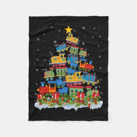 Train Lover Xmas - kerstmantrein Fleece Deken (Voorkant)