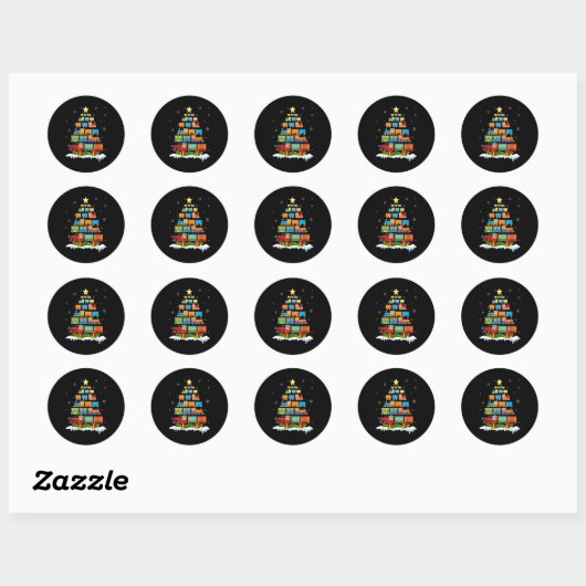 Train Lover Xmas Tree Santa Christmas Train Ronde Sticker (Vel)