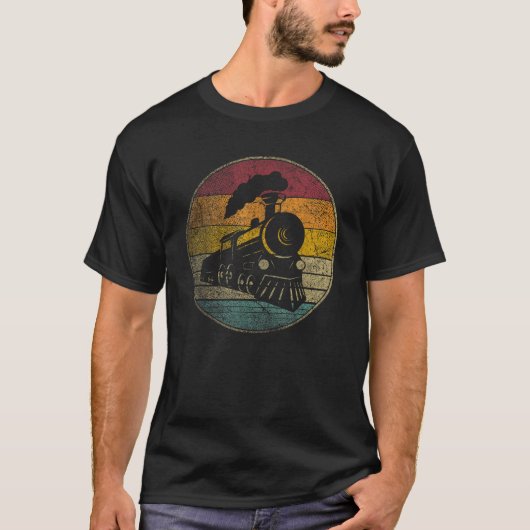 Train Model Locomotief GIF Retro Stijl  Fun T-shirt (Voorkant)