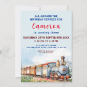 Train modifiable Anniversaire Invitation Train Ave (Devant)