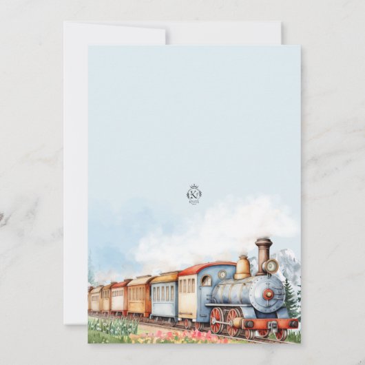 Train modifiable Anniversaire Invitation Train Ave (Dos)