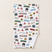 Train Motif Petit Garçon Prénom Choo Choo Enfants (Serviette à main)