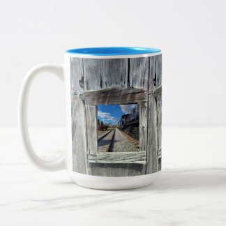 Train Mug Tweekleurige Koffiemok