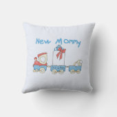 Train New Mammie Het is een Jongen Gifts Kussen (Achterkant)