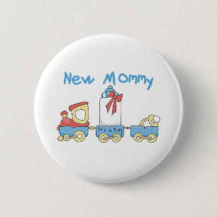 Train New mammie of Boy tshirts and Gifts Ronde Button 5,7 Cm