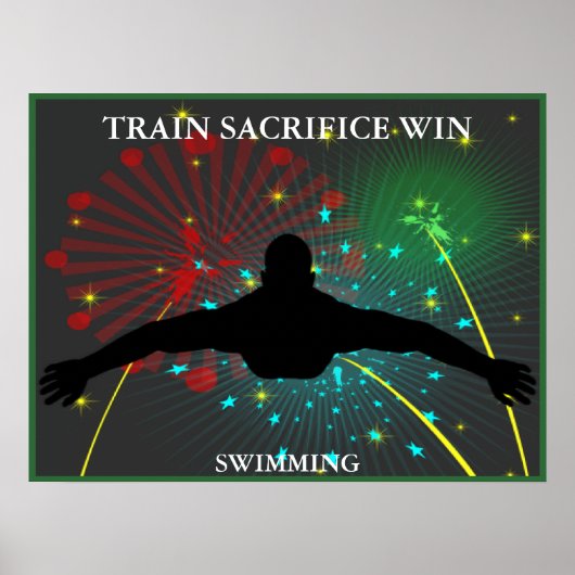 Train offe Win Swimming Poster (Voorkant)