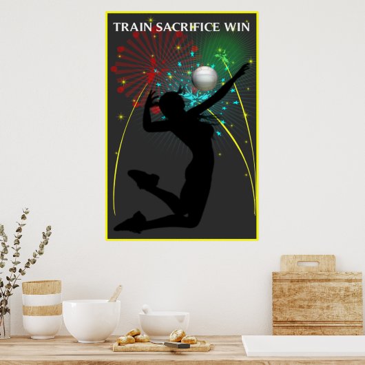 Train Offe Win Volleyball Poster (Keuken)