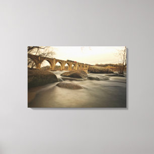 Train over James River Canvas Afdruk