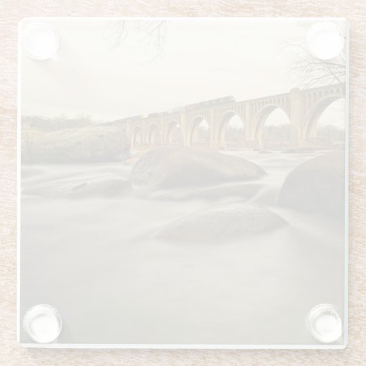 Train over James River Glazen Onderzetter (Achterkant)