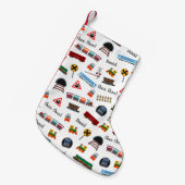 Train Pattern Little Boy First Name Choo Kinder Kleine Kerstsok (Voorkant (Hangend))