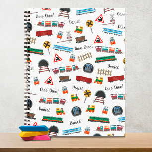 Train Pattern Little Boy First Name Choo Kinder Notitieboek