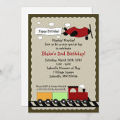 Train & Plane 5x7 mignon invitation à l'anniversai (Devant / Derrière)