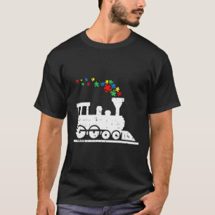 Train Puzzle Piece Autism Awareness Cute Boys Kind T-shirt