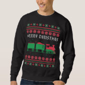 Train Railroad Ugly KerstSweater Trui (Voorkant)