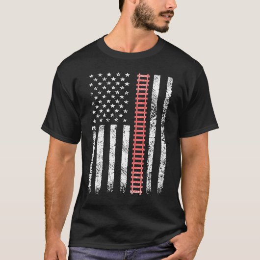 Train Railway Fan Railfan Model Railroad USA Ameri T-shirt (Voorkant)
