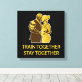 Train samen en blijf bij elkaar canvas afdruk (Insitu (Houten vloer))