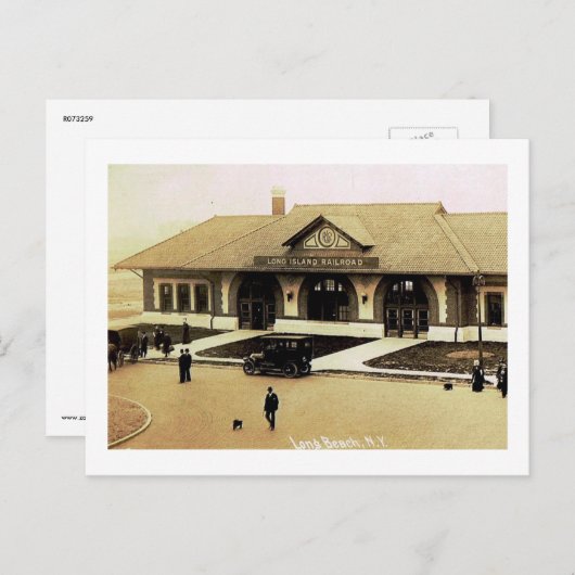Train Station, Long Beach, Long Island, NY  Briefkaart (Voorkant / Achterkant)