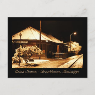 Train Station van de Unie - Brookhaven, Mississipp Briefkaart