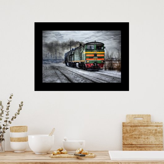 Train Steam Railroad Steampunk Engine Destiny Poster (Keuken)