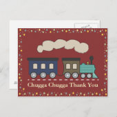 Train Thank You Briefkaart - Rood (Voorkant / Achterkant)