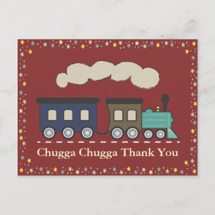 Train Thank You Briefkaart - Rood
