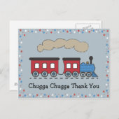 Train Thank You Briefkaart - rood, wit en blauw (Voorkant / Achterkant)