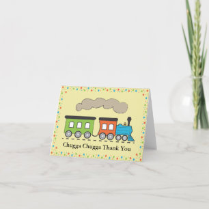 Train Thank You Card - Geel Bedankkaart