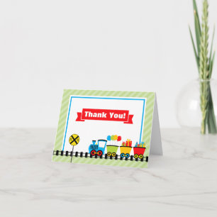 Train Thank You Card Gevouwen Opmerking Kaart