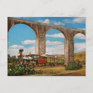 Train - The Aquaduct of Santiago de Querétaro 1885 Briefkaart