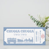 Train thema jongen 2e verjaardag kaart (Staand voorkant)