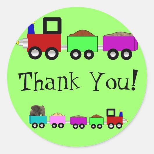 Train thema stickers dank u! (Voorkant)