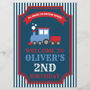 Train themafeest verjaardag Welkomstbord Kaart
