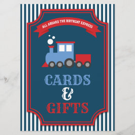 Train themafeestje verjaardagskaarten en cadeaubor kaart