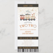Train Ticket 2nd Birthday Party Invitation (Devant)