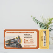 Train Ticket Choo Retro Anniversaire Invitation (Debout devant)
