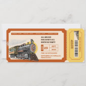 Train Ticket Choo Retro Anniversaire Invitation (Devant)