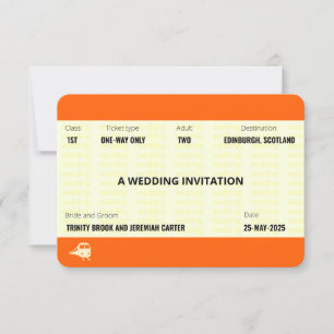 Train Ticket Geïnspireerd - RB02 Wedding-uitnodig Kaart