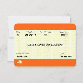 Train Ticket Inspired | Birthday Kaart