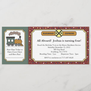 Train Ticket Invite - Antiek kerst Kaart