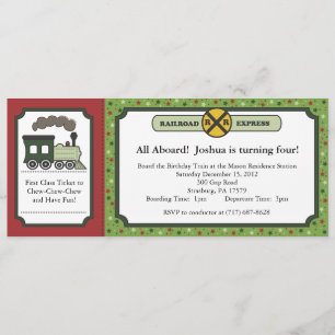 Train Ticket Invite - Kerstmis Kaart