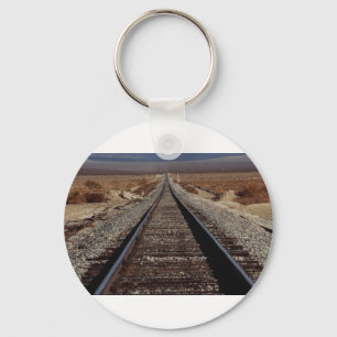Train tracks, Mojave Desert, Californië, VS Sleutelhanger
