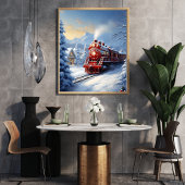 train traversant une affiche de paysage hivernal