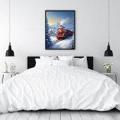 train traversant une affiche de paysage hivernal