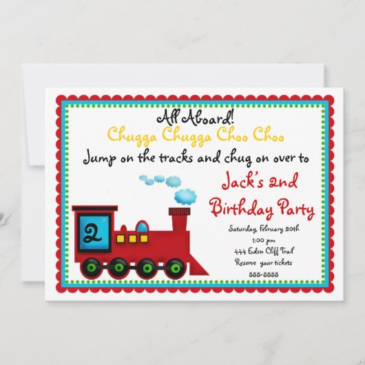 Train-uitnodigingen, Choo Choo Kaart (Voorkant)