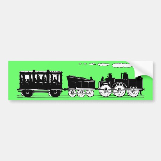 Train van de 19e eeuw bumpersticker (Voorkant)