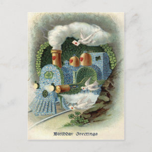 Train Vergeet-mij-nietklaver Duif Briefkaart