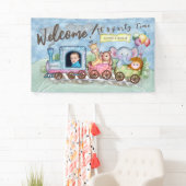 Train Verjaardag Foto waterverf Spandoek (Insitu)