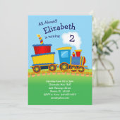 Train Verjaardagsfeest Kinder Schattige Kaart (Staand voorkant)