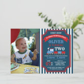 Train verjaardagsfeestdag kaart (Staand voorkant)